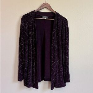 HUEY WALTZER for SAKS FIFTH AVENUE 2X Purple Whimsical Sparkly Jacket Old Money